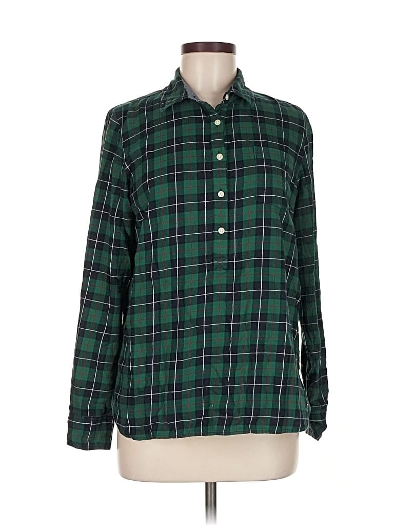 Pre-owned Tommy Hilfiger Long Sleeve Button Down Shirt In Green