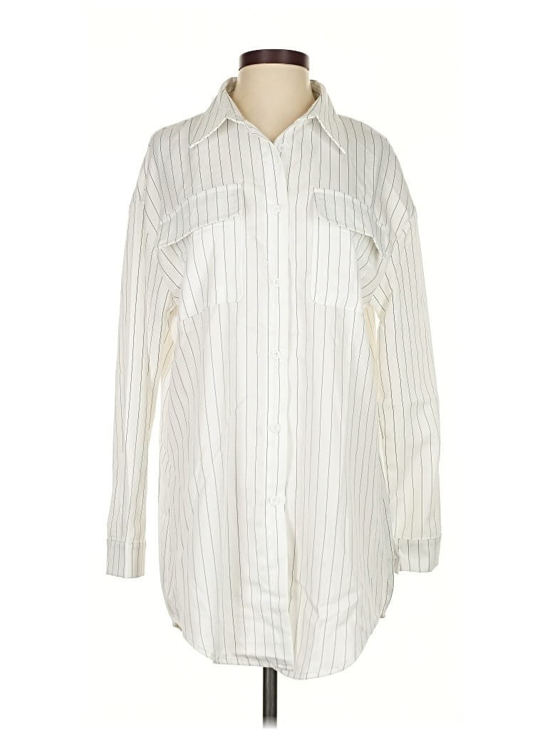 Pre-owned Unbranded Long Sleeve Blouse In White