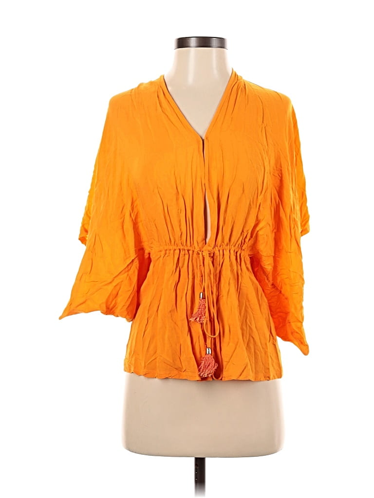 Click to view more detailed imagery on our partner's website Pre-owned Unbranded 3/4 Sleeve Blouse In Orange
