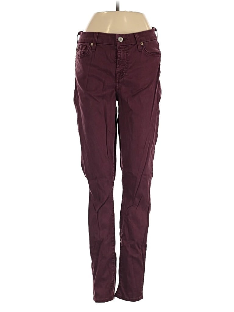 Pre-owned 7 For All Mankind Jeans In Burgundy