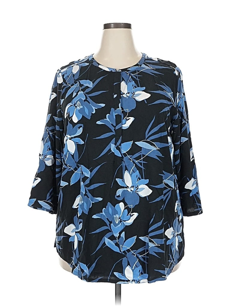 LIZ CLAIBORNE Pre-owned 3/4 Sleeve Blouse In Blue