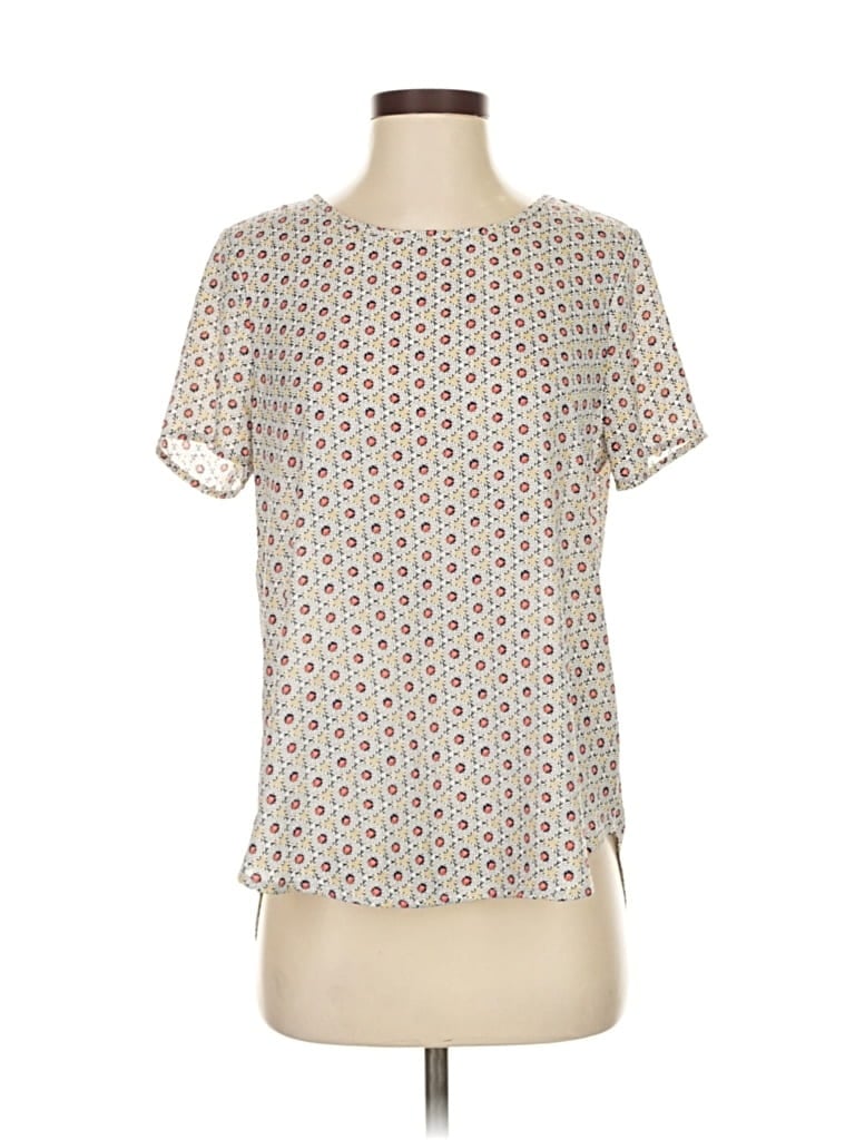 Pre-owned Pleione Short Sleeve Blouse In White