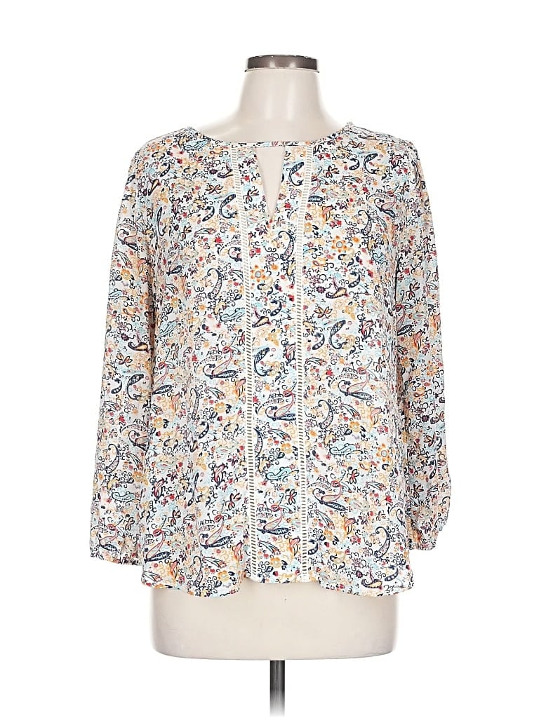 Pre-owned Collective Concepts Long Sleeve Blouse In White