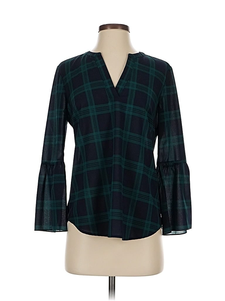 Pre-owned J.crew Factory Store 3/4 Sleeve Blouse In Green