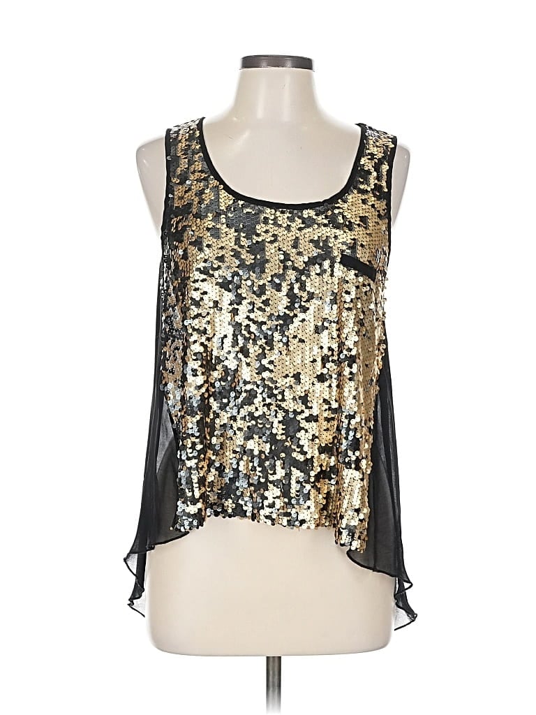 Pre-owned Pinky Sleeveless Blouse In Gold
