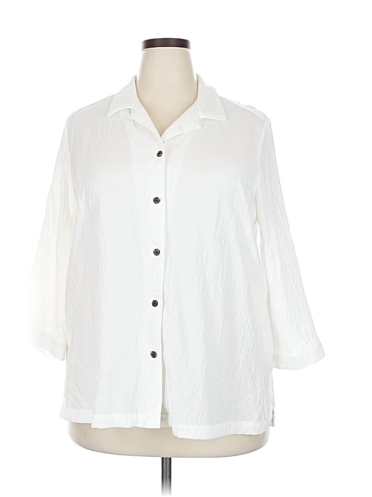 Pre-owned White Stag 3/4 Sleeve Blouse In White