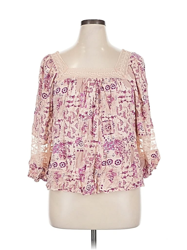 Pre-owned Maurices 3/4 Sleeve Blouse In Pink