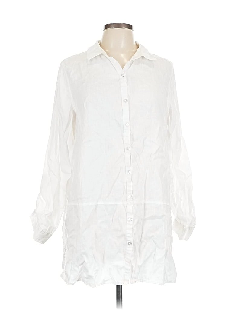 Pre-owned Tahari 3/4 Sleeve Blouse In White