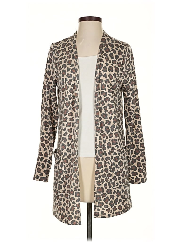 Pre-owned Pink Lily Cardigan Sweater In Brown