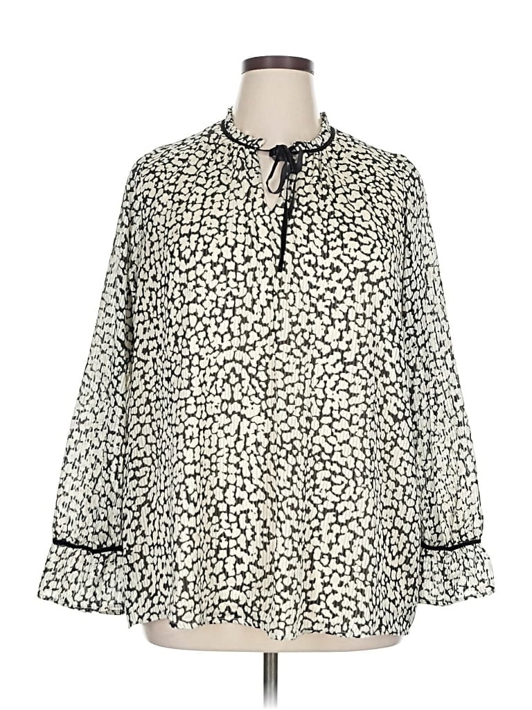 LANE BRYANT Pre-owned Long Sleeve Blouse In White