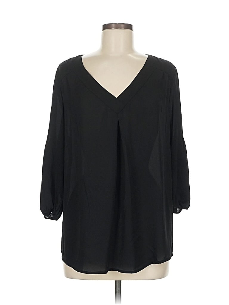 Pre-owned Soho Jeans New York & Company 3/4 Sleeve Blouse In Black