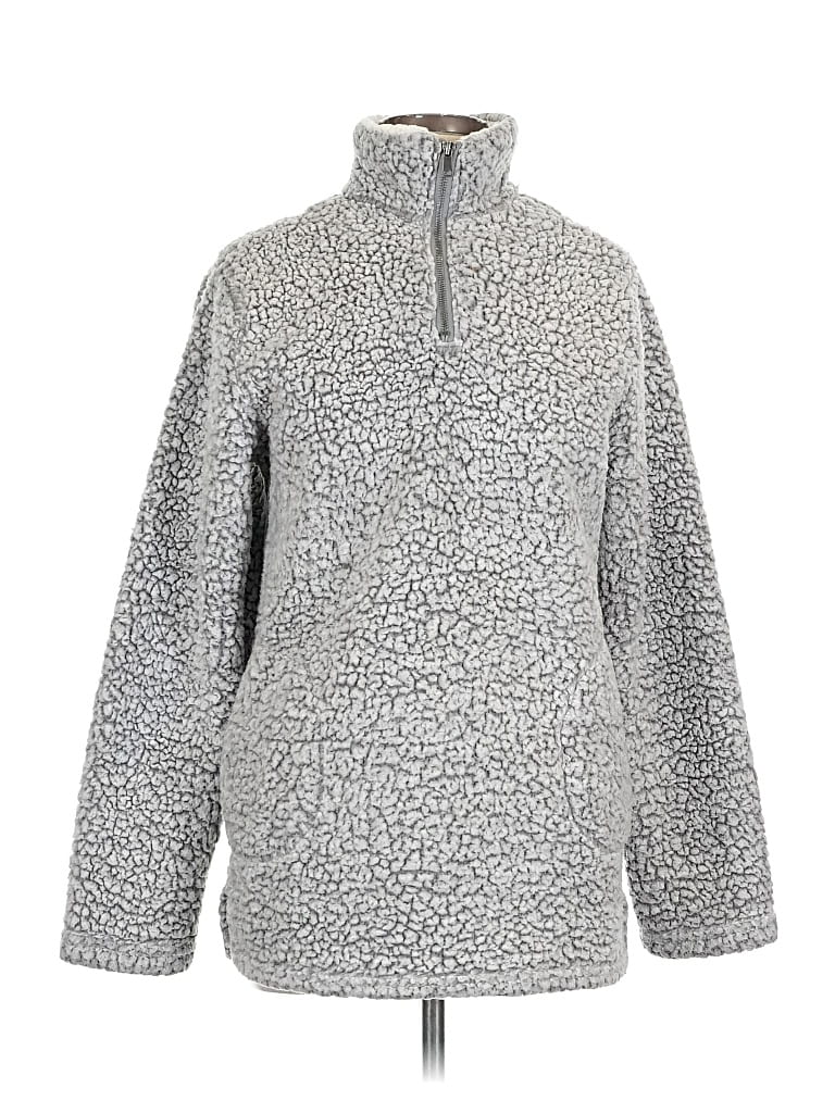 Pre-owned Fashion Nova Fleece Jacket In Gray