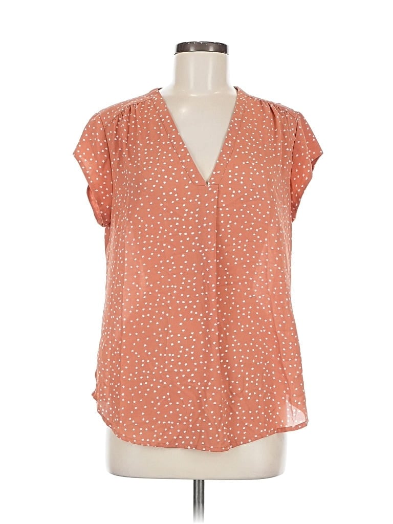 Pre-owned Fun2fun Short Sleeve Blouse In Orange