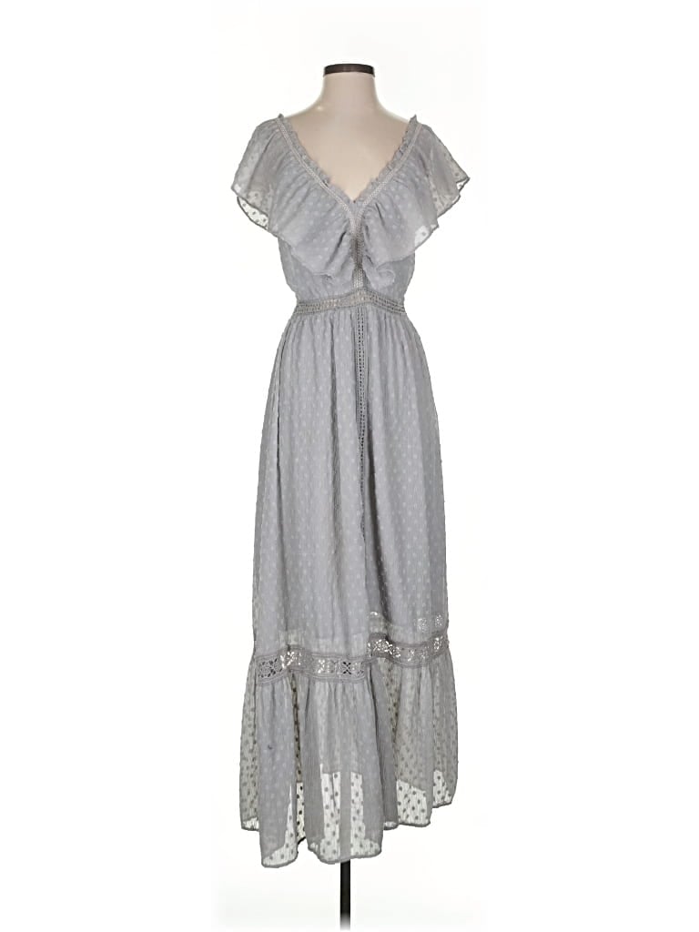 Pre-owned Joa Casual Dress In Gray