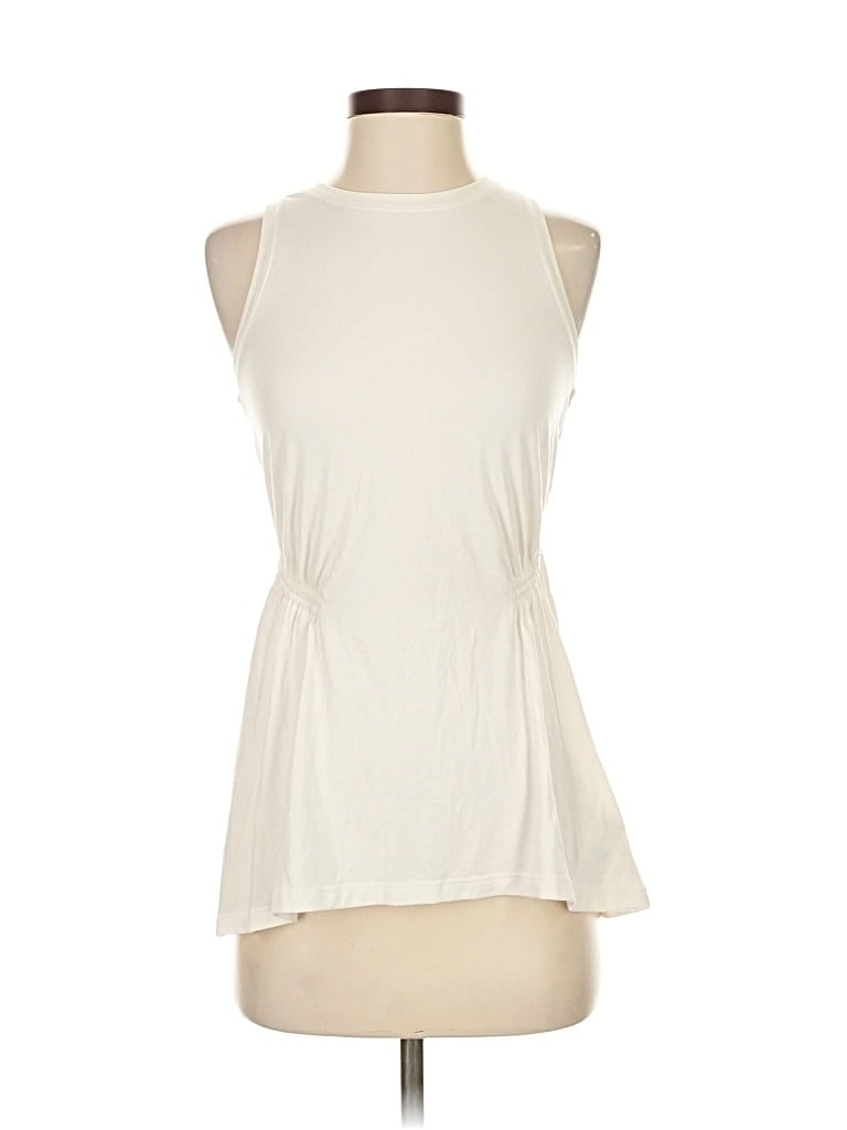 Pre-owned Athleta Sleeveless Blouse In White