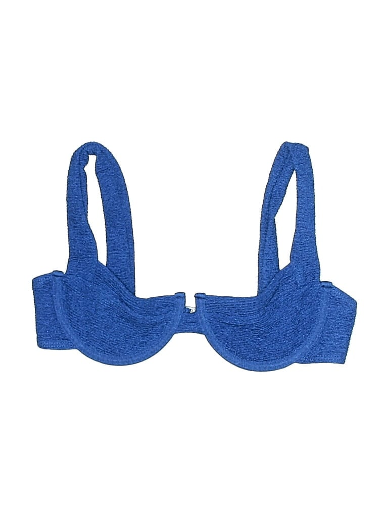 Pre-owned Prettylittlething Swimsuit Top Blue Swimwear