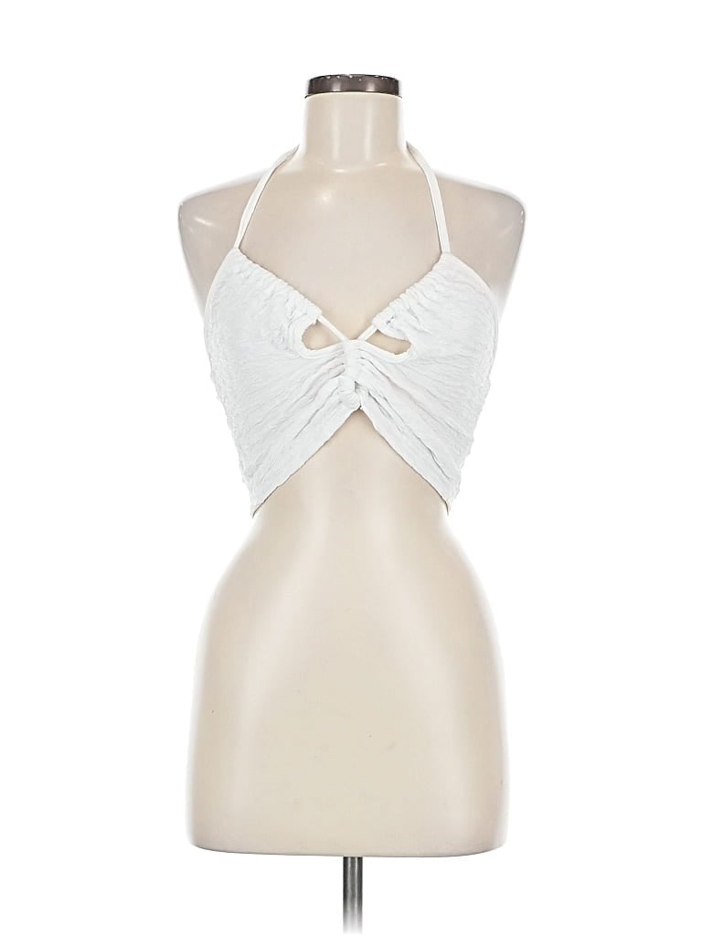 Pre-owned Shein Sleeveless Top Silver Halter Neckline Tops