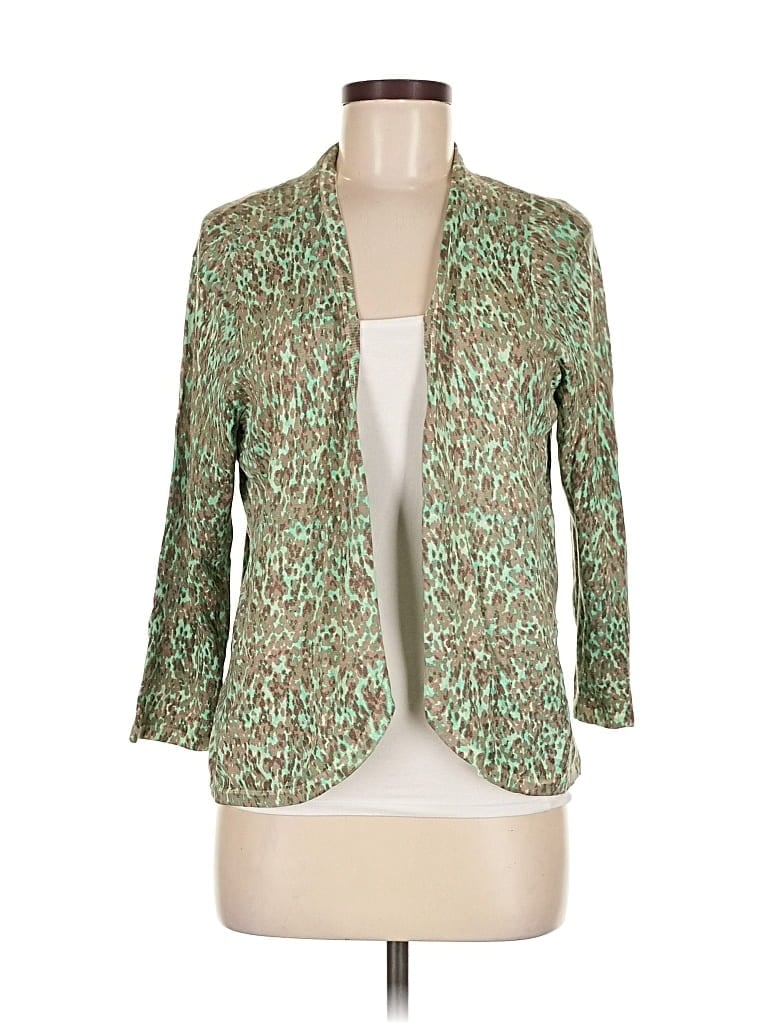 Pre-owned Soft Surroundings Cardigan Sweater In Green
