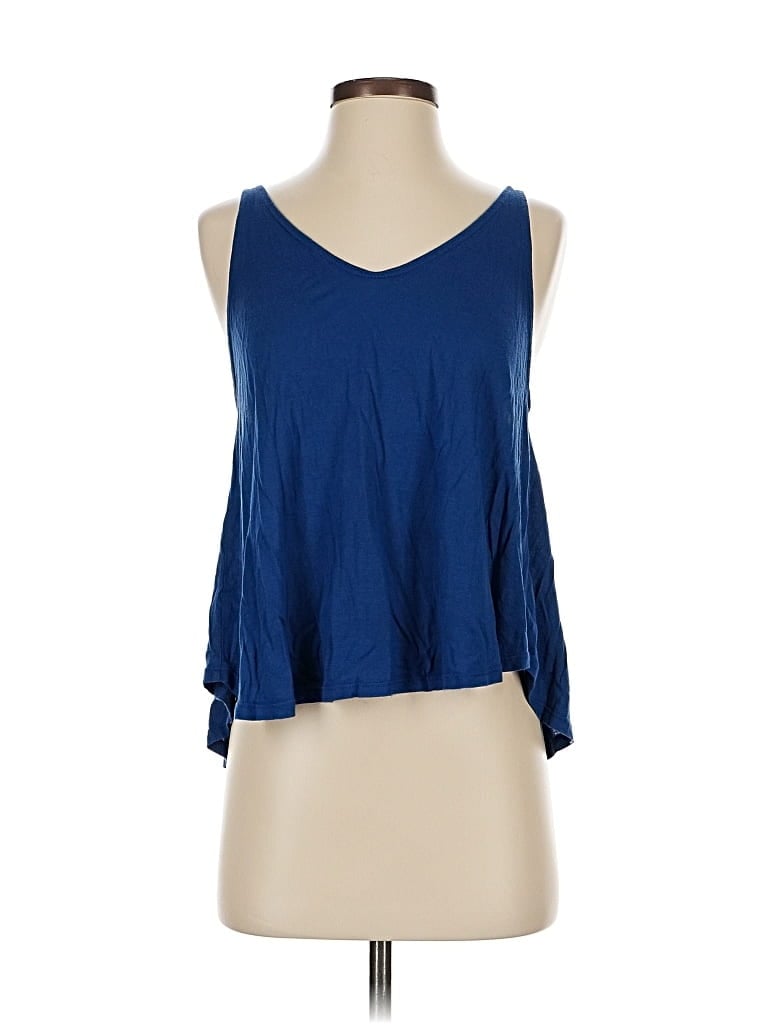 Click to view more detailed imagery on our partner's website Pre-owned Treasure & Bond Tank Top Blue Halter Neckline Tops