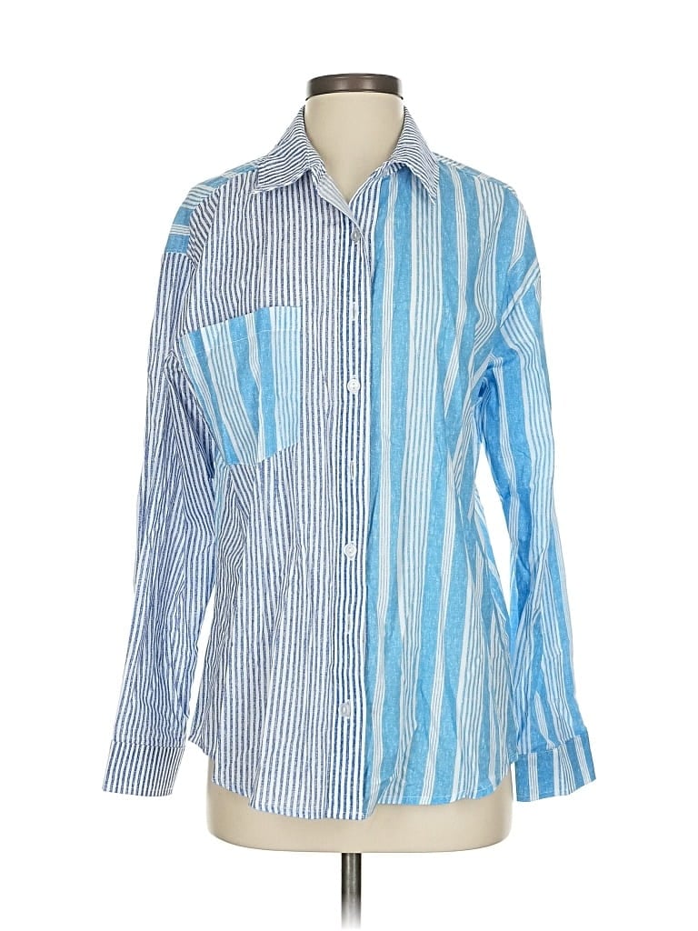 Wild Fable Long Sleeve Button Down Shirt In Blue