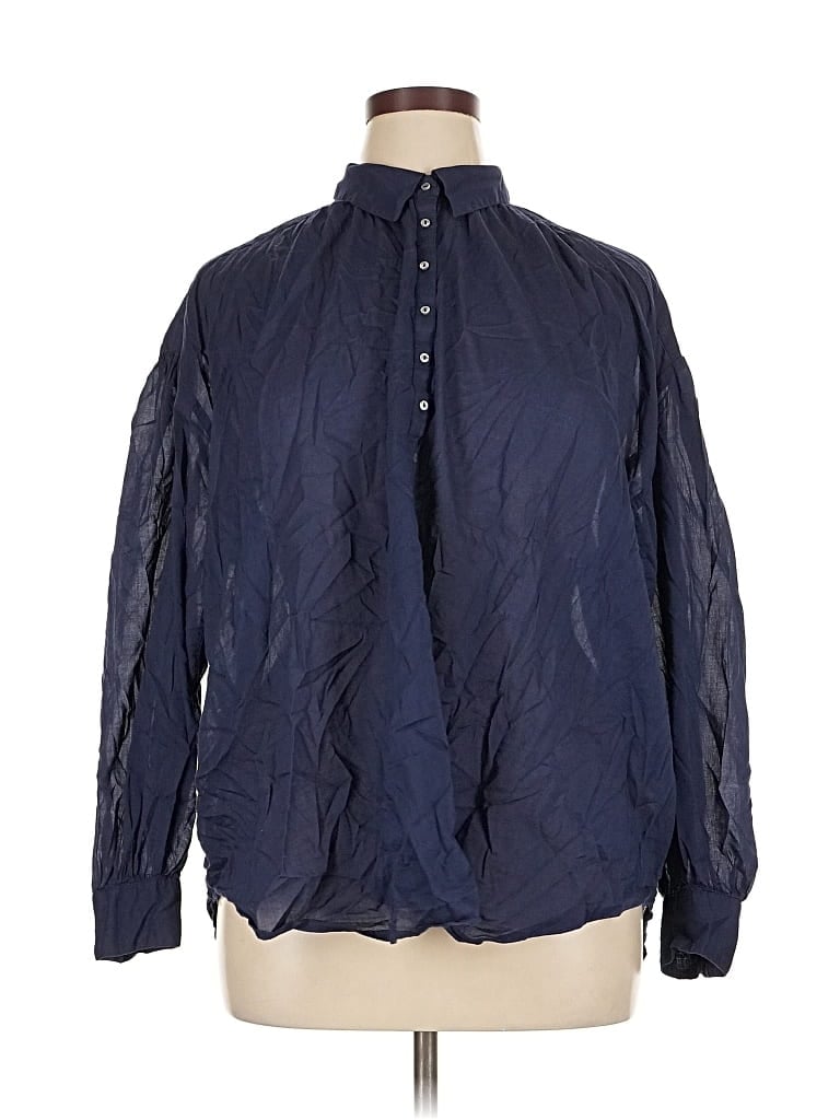 Pre-owned Vineyard Vines Long Sleeve Blouse In Blue