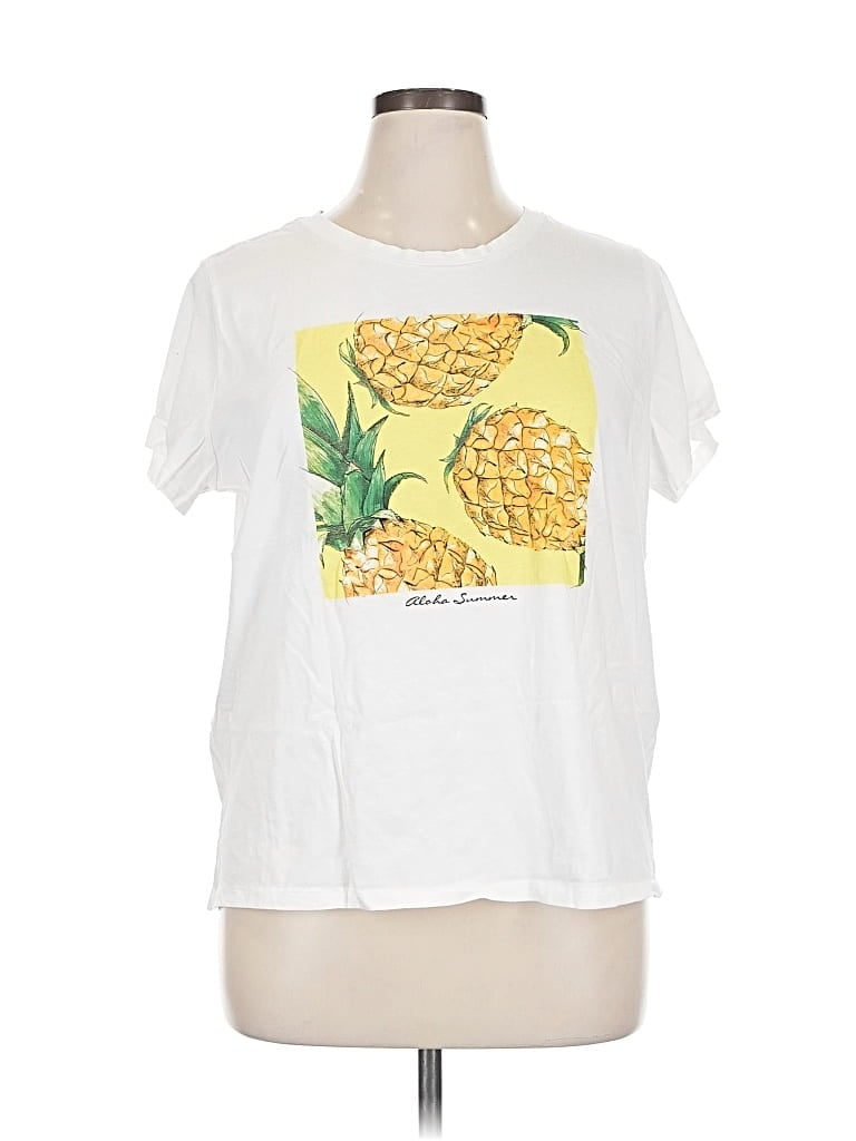 Pre-owned H&m L.o.g.g. Short Sleeve T-shirt In White