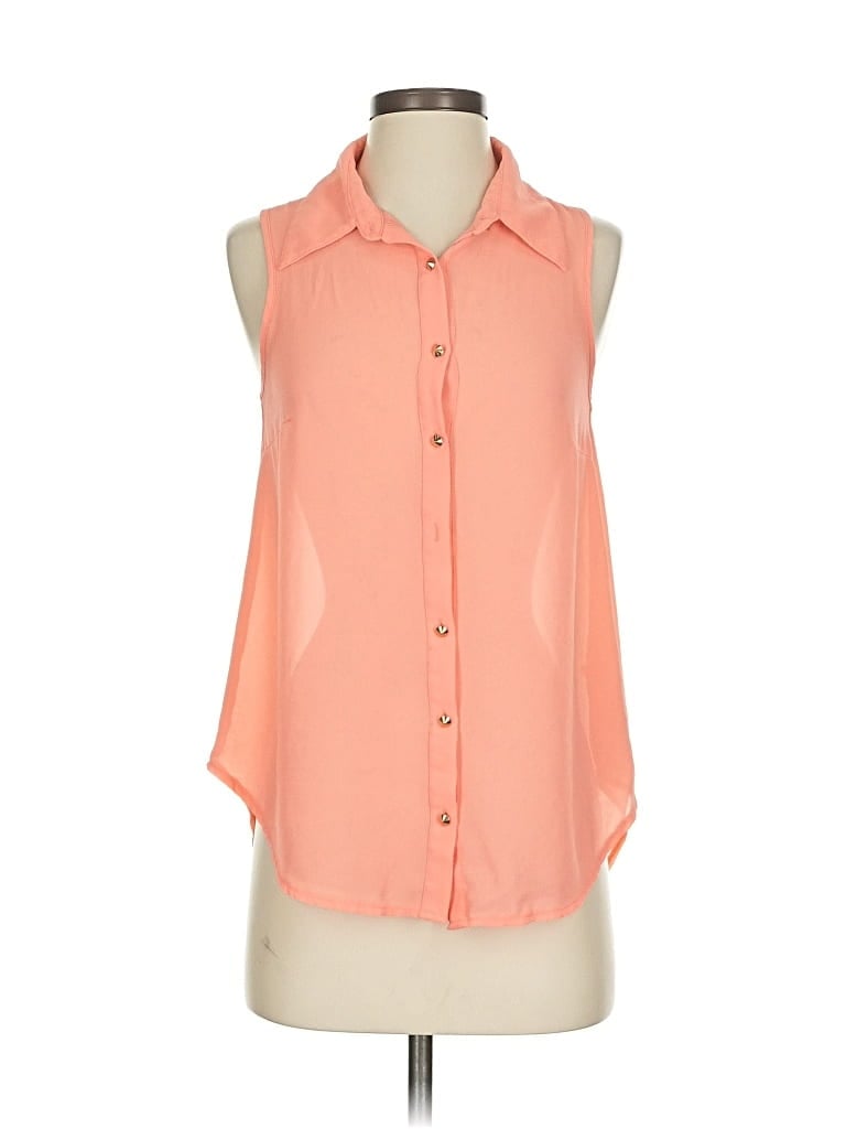 Pre-owned Ya Los Angeles Sleeveless Button Down Shirt In Orange