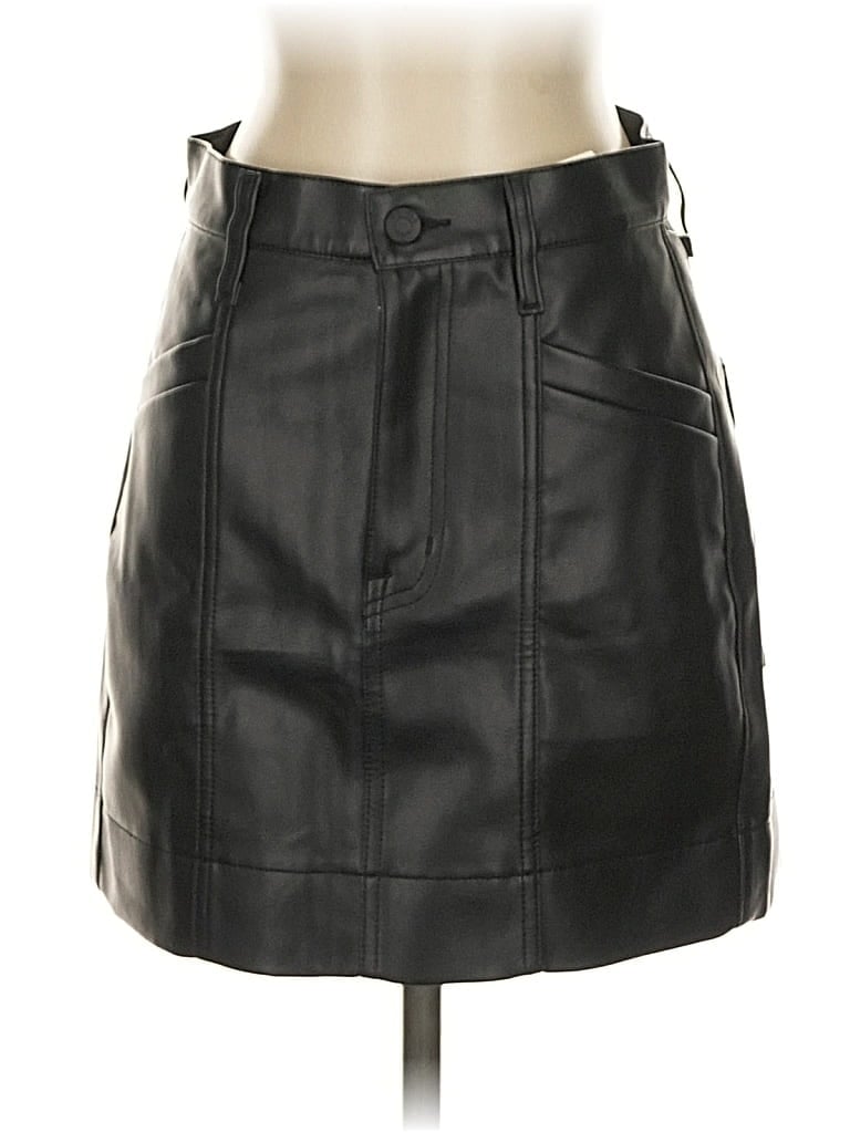 Pre-owned Pistola Faux Leather Skirt In Black