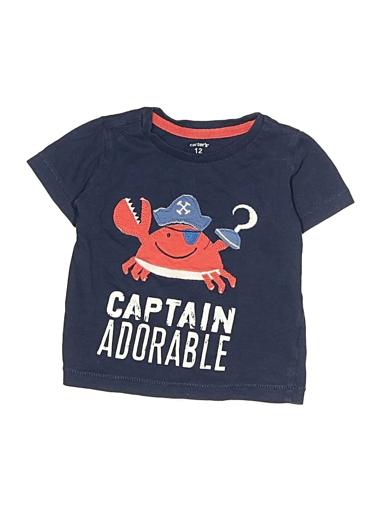 CARTER'S Pre-owned Babies' Short Sleeve T-shirt In Blue