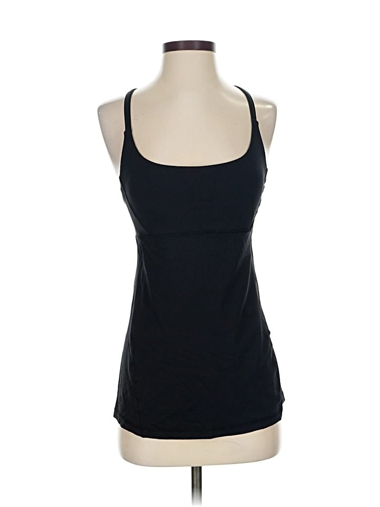 Pre-owned Lululemon Athletica Tank Top Black Solid Pattern Halter Neckline Tops