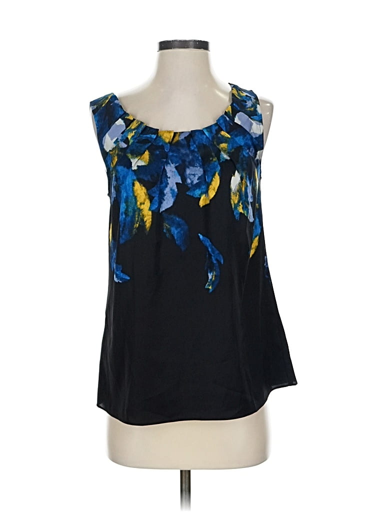 Pre-owned Ann Taylor Factory Sleeveless Blouse In Blue