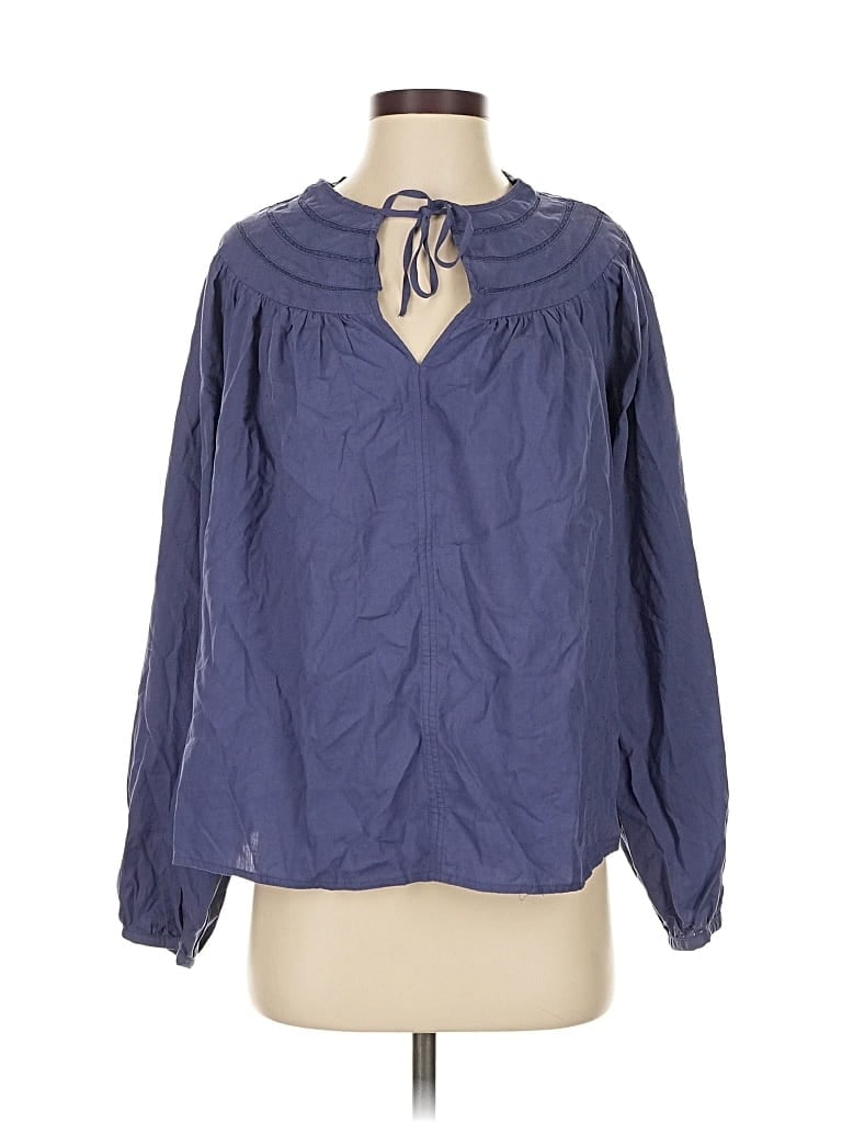 Pre-owned Universal Thread Long Sleeve Blouse In Blue