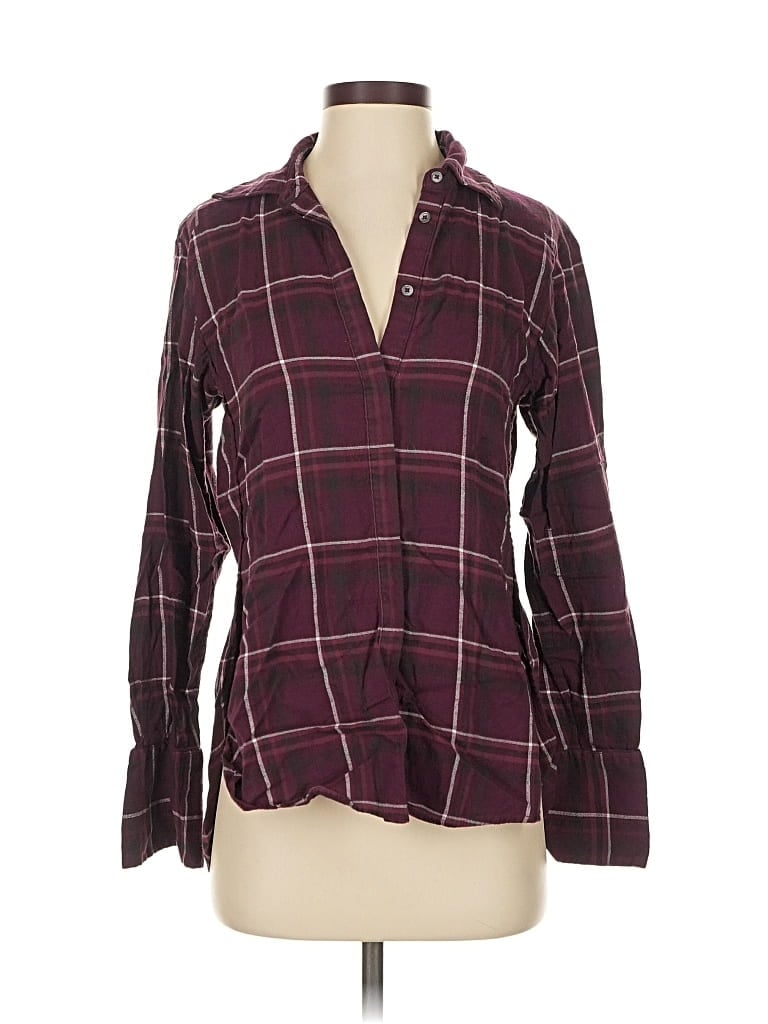 PAIGE Pre-owned Long Sleeve Blouse In Burgundy
