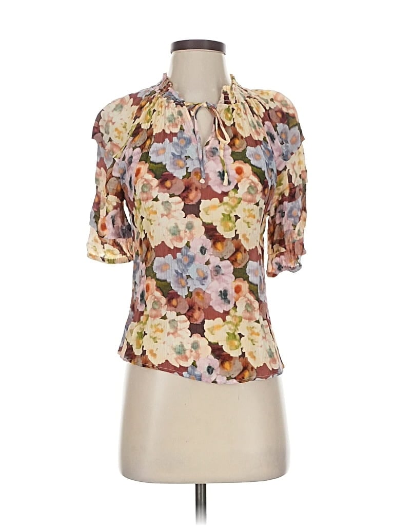 Pre-owned Rails Short Sleeve Blouse In Brown