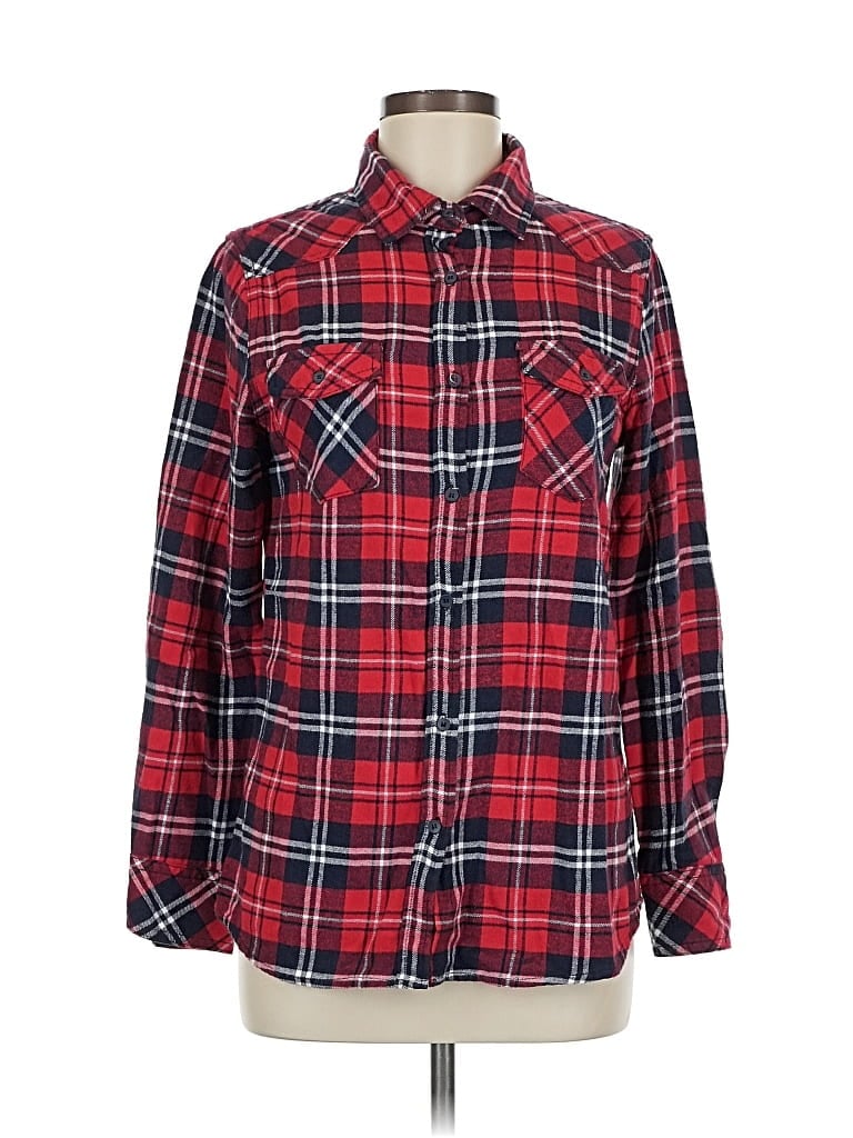 Pre-owned Ci Sono Long Sleeve Button Down Shirt In Red
