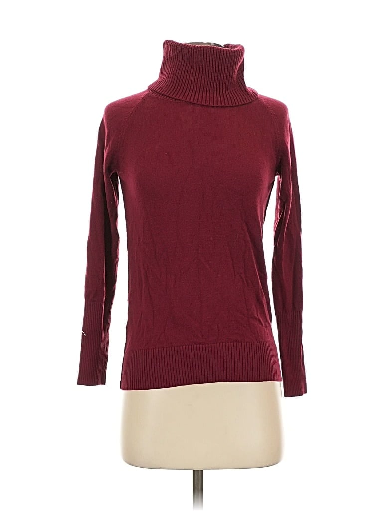 Pre-owned Ann Taylor Loft Turtleneck Sweater In Burgundy