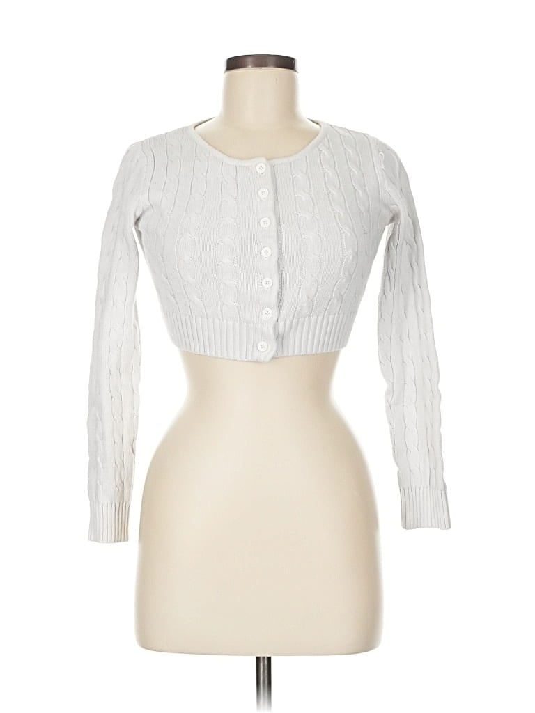 Pre-owned Brandy Melville Cardigan Sweater In White