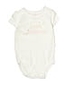 Carter's 100% Cotton Ivory Short Sleeve Onesie 6-9 MO / 9 MO - photo 1