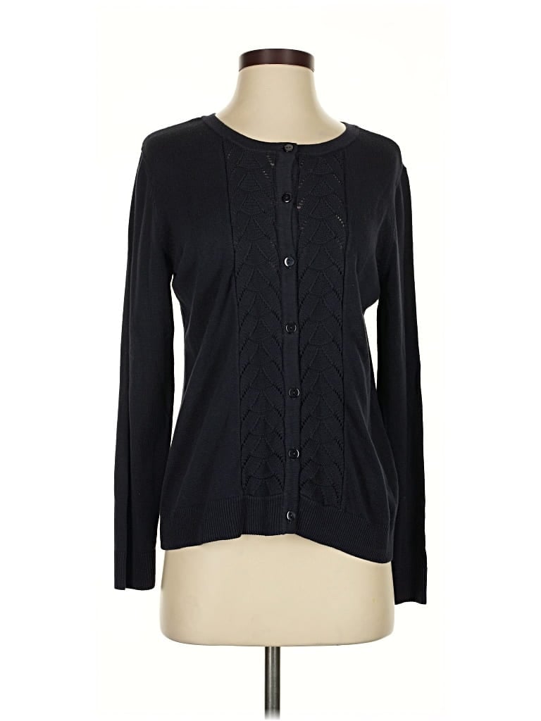 Pre-owned Christopher & Banks Cardigan Sweater In Black