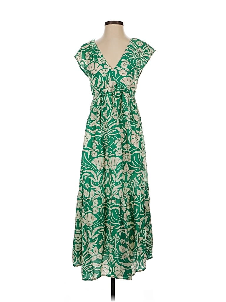 Pre-owned Mng Casual Dress In Green