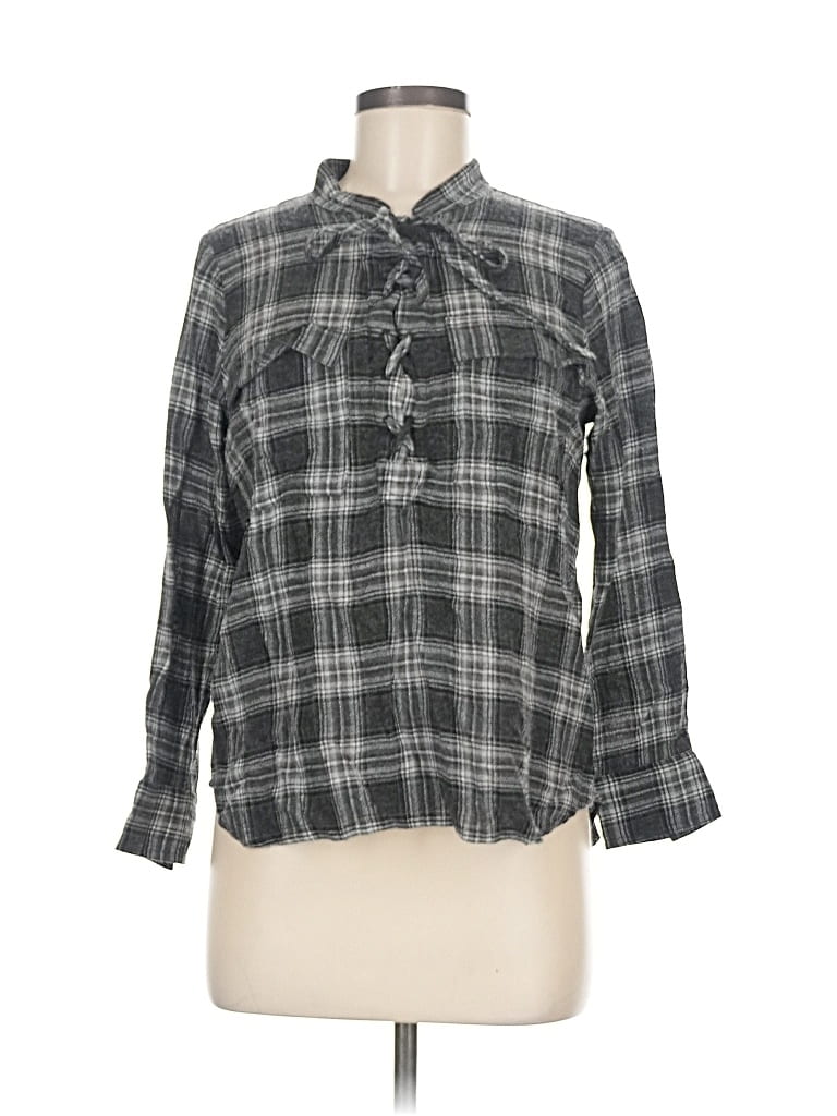 Click to view more detailed imagery on our partner's website Pre-owned Madewell Long Sleeve Blouse In Gray