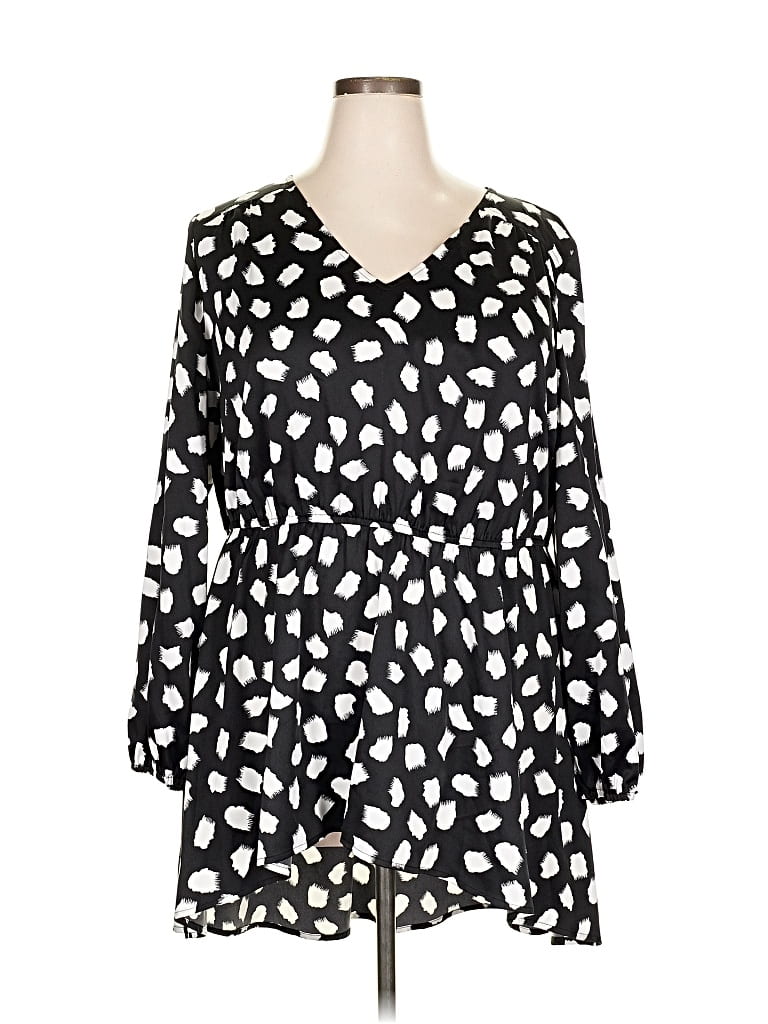 Pre-owned Lane Bryant 3/4 Sleeve Blouse In Black