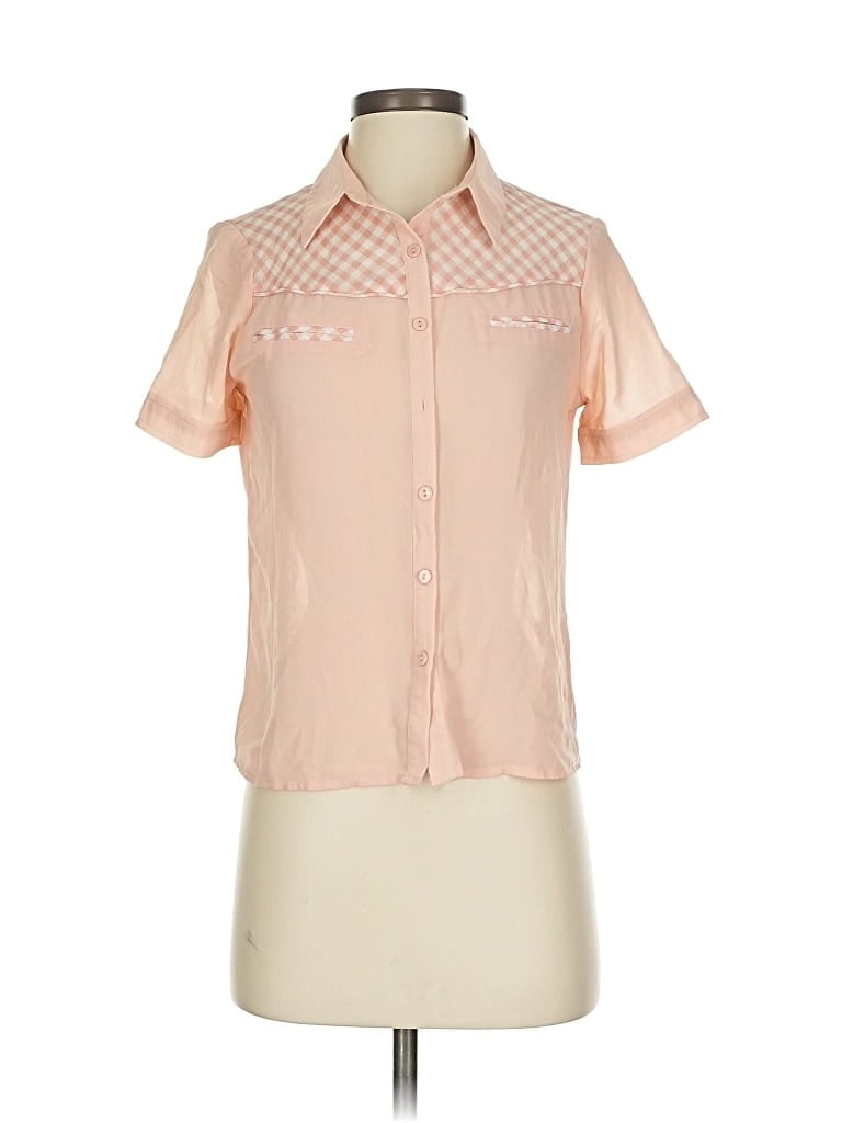 Pre-owned Lucca Couture Short Sleeve Blouse In Pink