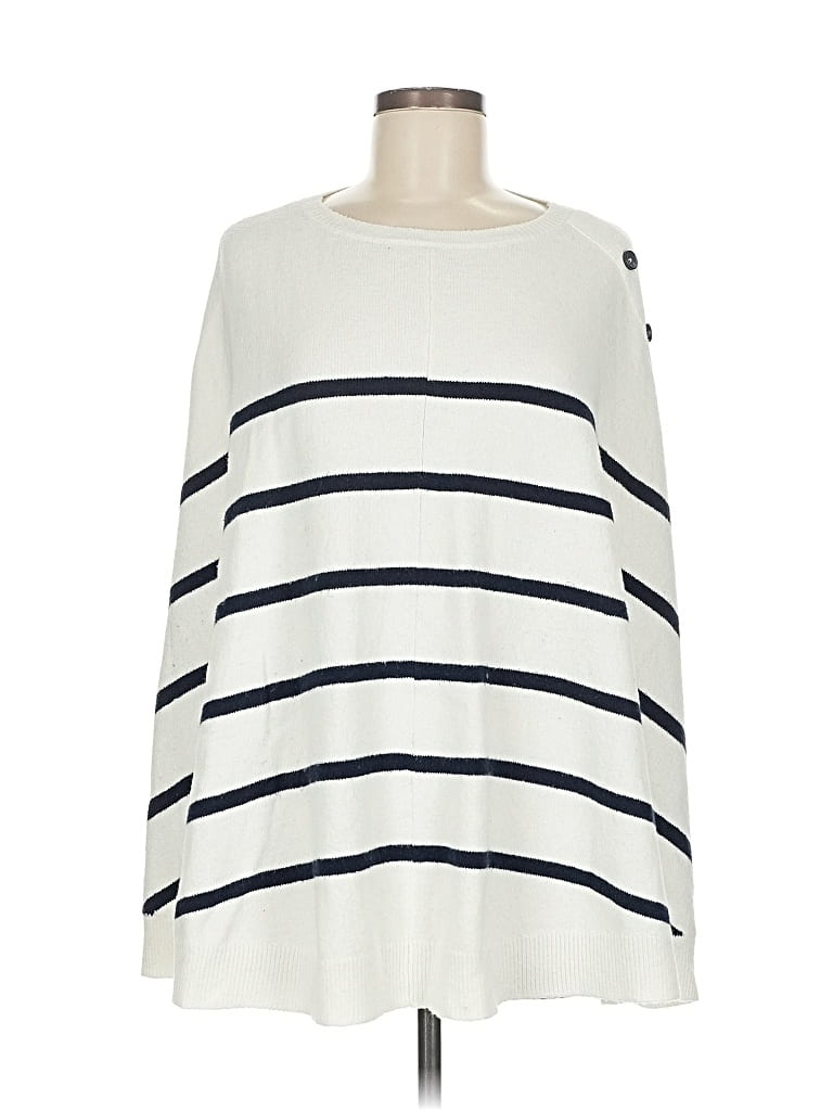 Pre-owned Jjill Poncho In White