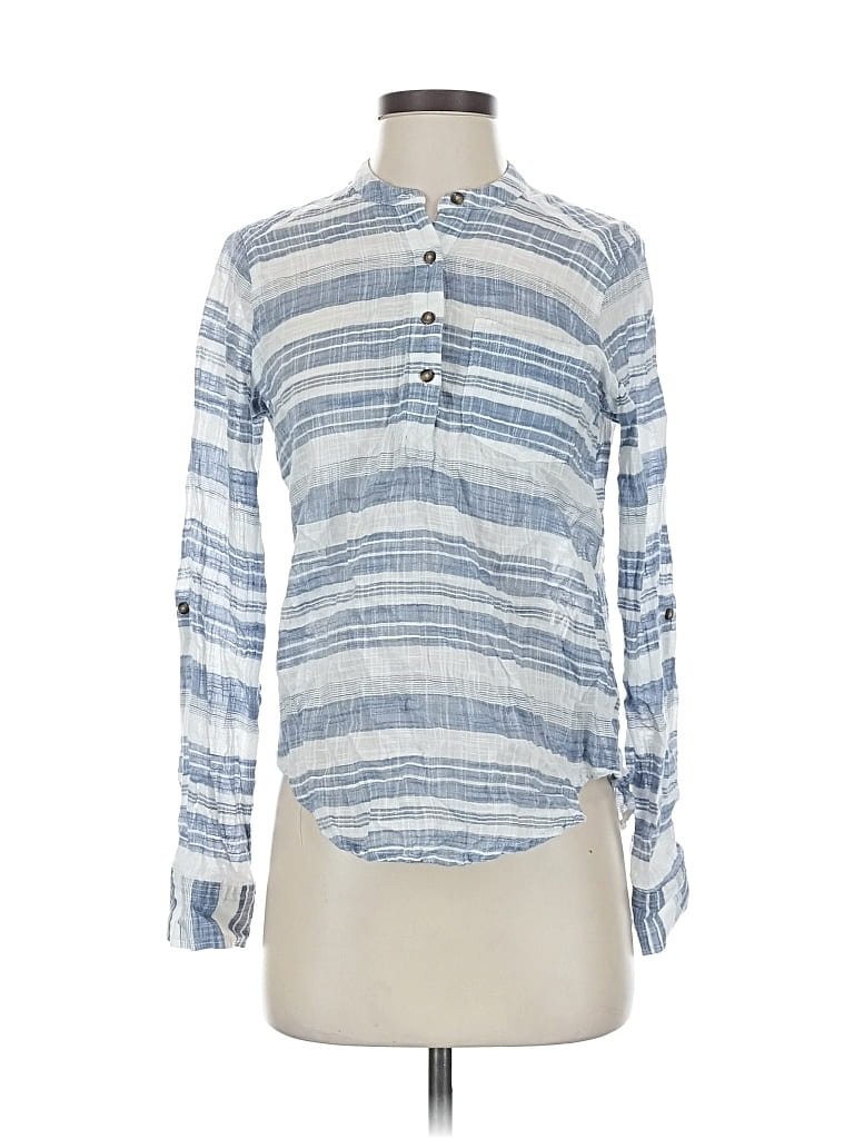 Pre-owned Hollister Long Sleeve Blouse In Blue