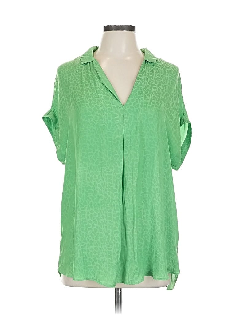 Pre-owned Rachel Rachel Roy Short Sleeve Blouse In Green
