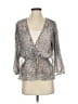 DKNY 100% Polyester Silver 3/4 Sleeve Blouse Size XS - photo 1