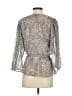 DKNY 100% Polyester Silver 3/4 Sleeve Blouse Size XS - photo 2
