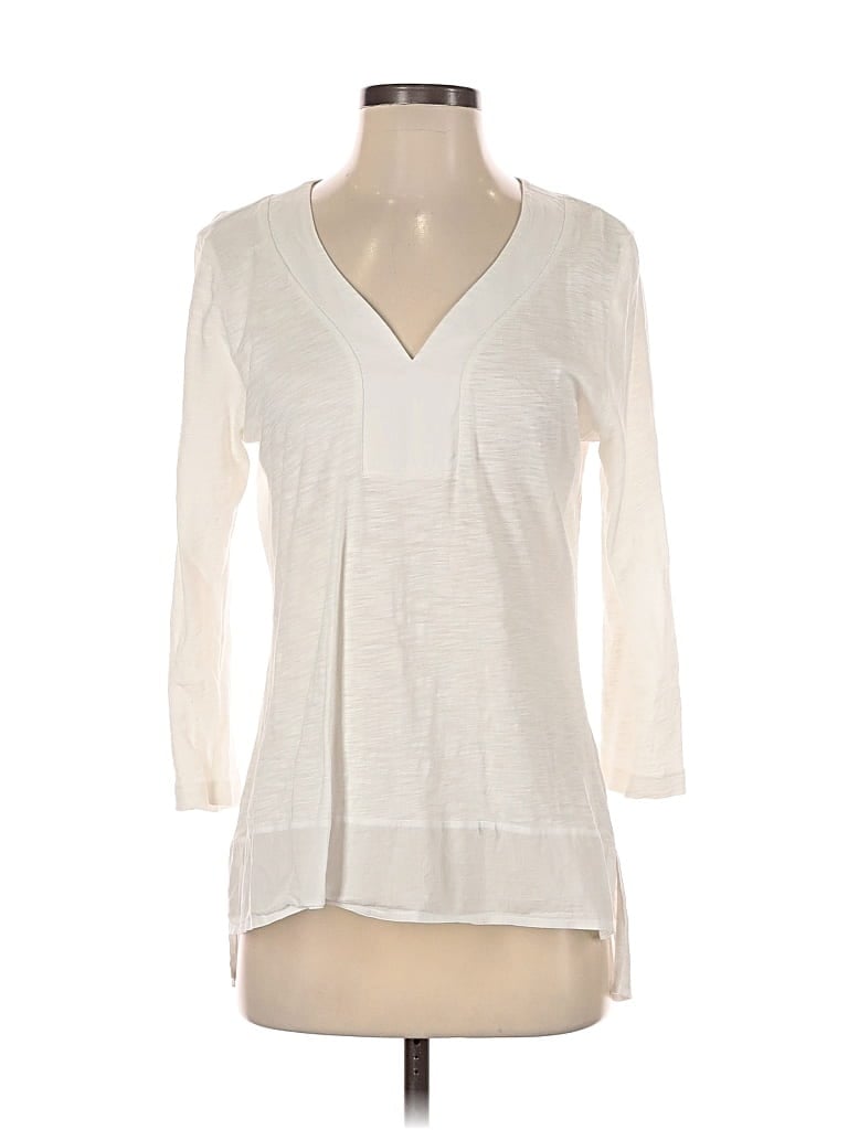 Pre-owned Gap Outlet 3/4 Sleeve Blouse In White