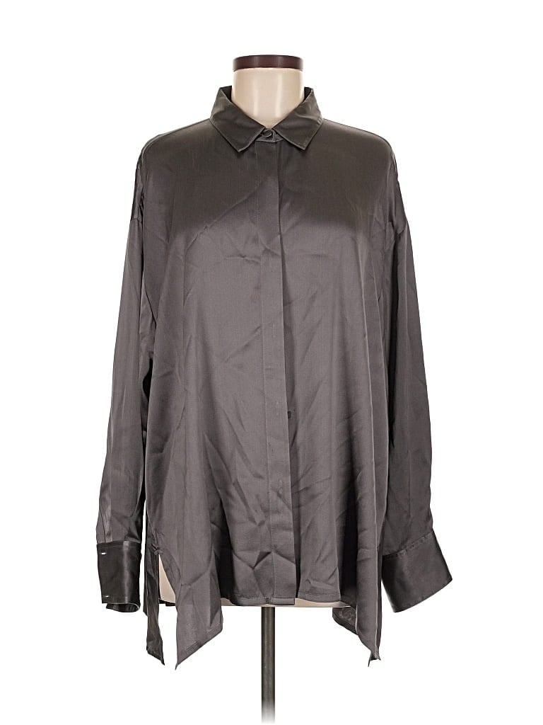 Pre-owned Jarbo Long Sleeve Blouse In Gray